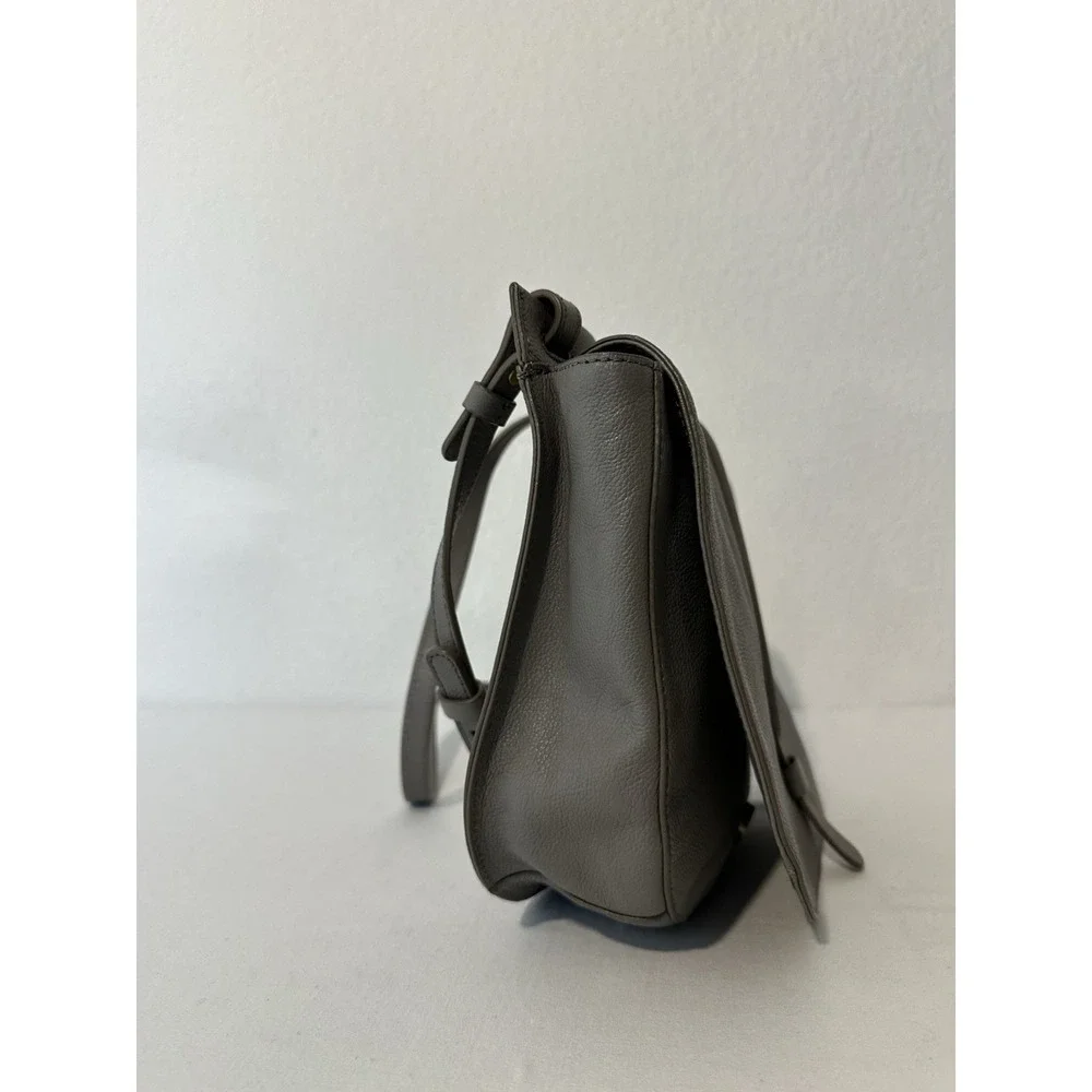 Fossil Pebbled Leather Crossbody Bag Gray Adjustable Strap